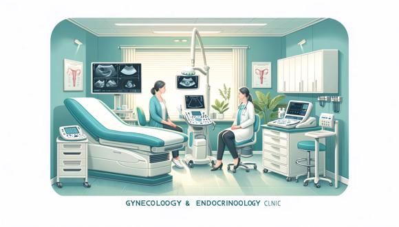 DALL·E 2023-11-26 18.29.18 - An informative and professional illustration for a Gynecology-Endocrinology clinic. The image should depict an inviting and modern medical environment